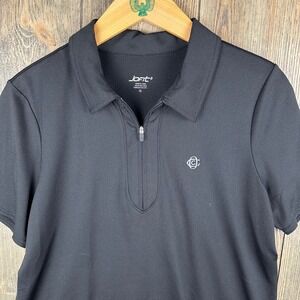 Jofit Oakmont CC Womens XL Black Zip Short Sleeve Golf Polo Performance Shirt